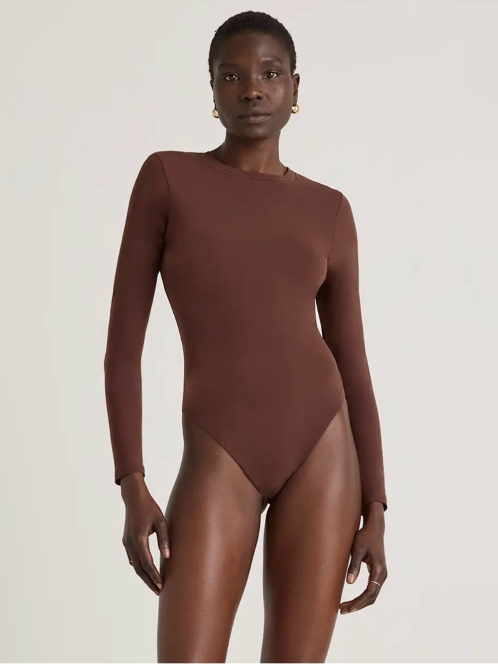 Second Skin Long Sleeve Crew Neck Bodysuit DISCLAIMER COLOR IS TAN